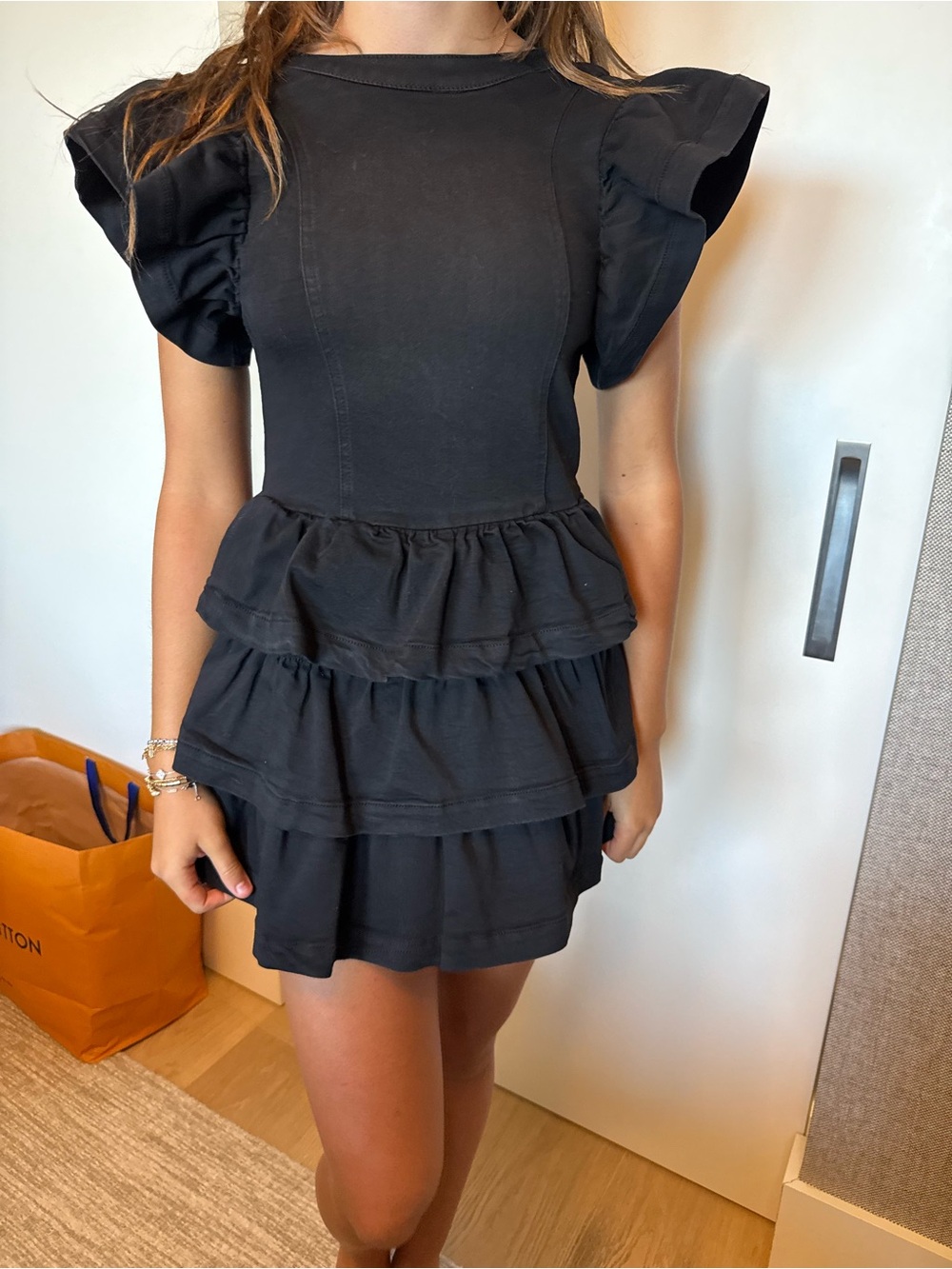 Habitual Black Ruffled Mini Dress